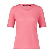 Hannes Roether Kashmirblandad Stickad Rundhals T-shirt Pink, Dam