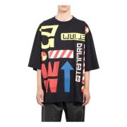 Walter Van Beirendonck Svart 57 Oversized Grafisk T-shirt Black, Herr