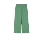 Max Mara Weekend Vida Ben Bomull och Linne Byxor Green, Dam