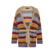 Max Mara Weekend Ren linne risstickad kofta Multicolor, Dam