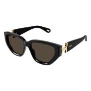 Chloé Black/Brown Sunglasses Black, Dam