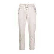Brunello Cucinelli Cropped Trousers White, Dam