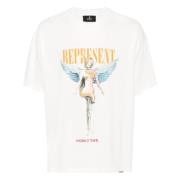 Represent Återfödd Logo Print T-Shirt White, Herr