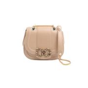 Dolce & Gabbana Pre-owned Pre-owned Laeder crossbodyvskor Beige, Dam