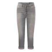 Dondup Cropped Jeans Gray, Dam