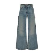 Semicouture Wide Jeans Blue, Dam