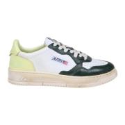 Autry Vintage Läder Sneakers Vit/Grön Multicolor, Herr