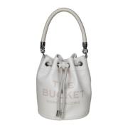 Marc Jacobs Läder Bucket Bag med Dragsko Stängning White, Dam
