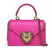 Dolce & Gabbana Liten Devotion Handväska i Rosa Pink, Dam