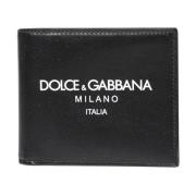 Dolce & Gabbana Svart Läderplånbok med Logotyp Black, Herr