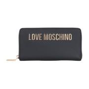 Love Moschino Svart plånbok med guld dragkedja Black, Dam