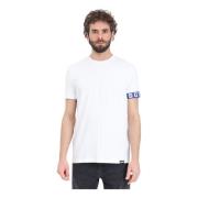 Dsquared2 Vit herr T-shirt med blå elastisk band White, Herr