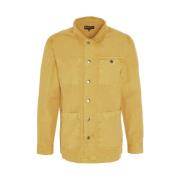 Barbour Grindle Overshirt Bomull Twill Dubbla Fickor Yellow, Herr