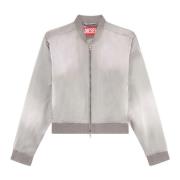 Diesel Bomberjacka i behandlad satin Gray, Dam