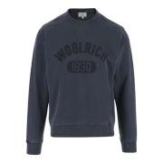 Woolrich Sweatshirts Hoodies Blue, Herr
