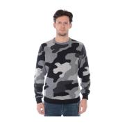 Daniele Alessandrini Camouflage Sweater Pullover Multicolor, Herr