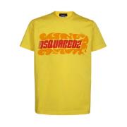 Dsquared2 Logo-Print Bomull T-Shirt Yellow, Herr