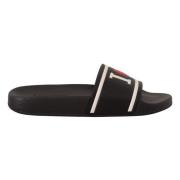 Dolce & Gabbana Kvinnors Läder Sliders - Svart Black, Dam
