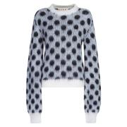 Marni Mohair Blend Polka Dot Pullover Multicolor, Dam