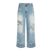 Ader Error Jeans med en slitna effekt Blue, Unisex