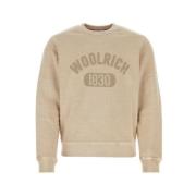Woolrich Beige Crewneck Sweatshirt Garment Dyed Beige, Herr