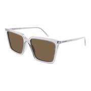 Saint Laurent Fyrkantiga solglasögon klart transparenta oversized stil...