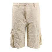 Purple Brand Klassiska Cargo Shorts Elfenben Vit White, Herr