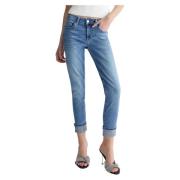 Liu Jo Strass Detalj Cropped Jeans Blue, Dam