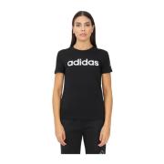 Adidas Slim Fit Svart Sportig T-shirt Black, Dam