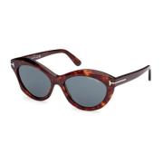 Tom Ford Dam Oval Solglasögon Havana Blank Brown, Herr