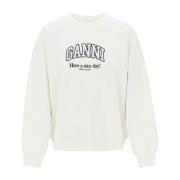 Ganni Sweatshirts White, Dam