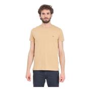 Tommy Hilfiger Broderad Logotyp Kamel T-shirt Vår/Sommar Beige, Herr