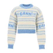 Ganni Round-neck Knitwear Multicolor, Dam
