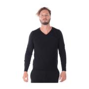 Daniele Alessandrini Röd V-Hals Tröja Pullover Black, Herr