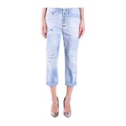 Dondup Blåa Cropped Jeans Ss21 Blue, Dam