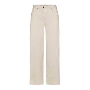 LauRie Wide Trousers Beige, Dam