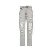 Philipp Plein Aw23 Denim Jeans för Kvinnor Gray, Dam