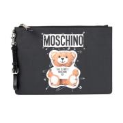 Moschino Safety Pin Teddy Pouch Black, Dam