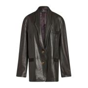 Etro Leather Jackets Black, Dam