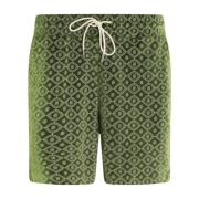 Drole de Monsieur Grön Monogram Shorts Green, Herr