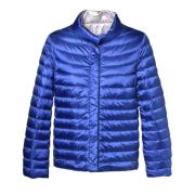 Baldinini Reversible down jacket in electric blue nylon Blue, Dam