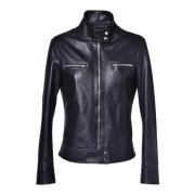Baldinini Jacket in black nappa leather Black, Dam