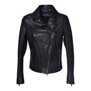 Baldinini Jacket in black nappa leather Black, Dam