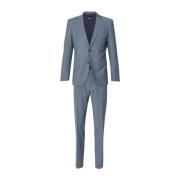 Boss Single Breasted Suits Blue, Herr
