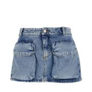 Icon Denim Denim Skirts Blue, Dam