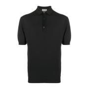 John Smedley Polo Shirts Black, Herr