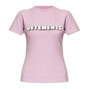 Vetements Figursydd T-shirt med logotyp Purple, Dam