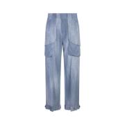 Ermanno Scervino Straight Trousers Blue, Dam