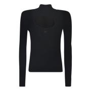 Courrèges Svart Logo-Broderad Cut-Out Sweatshirt Black, Dam