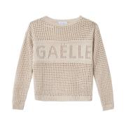 Gaëlle Paris Round-neck Knitwear Beige, Dam